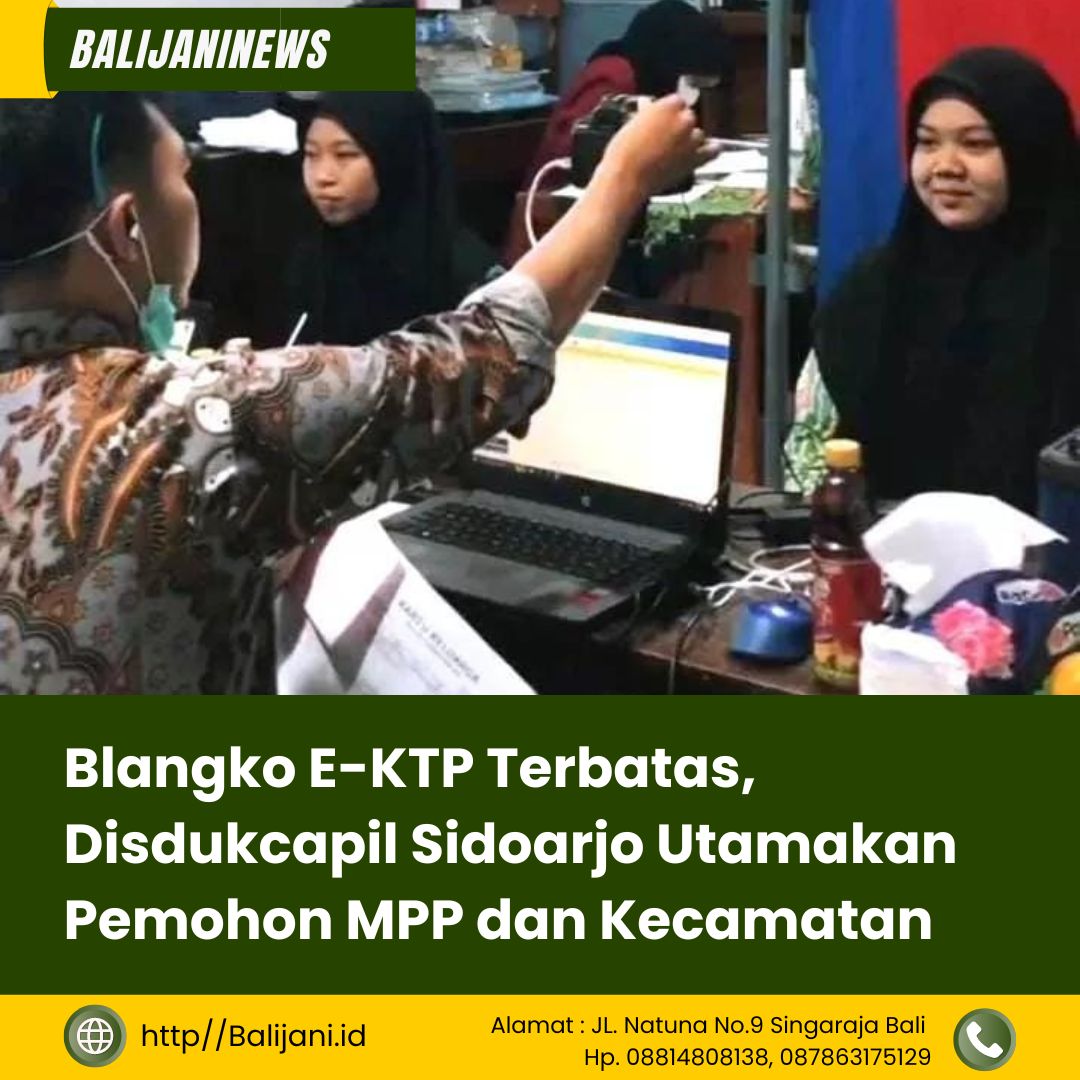 Blangko E KTP Terbatas Disdukcapil Sidoarjo Utamakan Pemohon MPP Dan