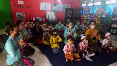 Pesraman Taman Dharma Kerthi sosialisasi Hidup Sehat di TK Pradnyandari 3
