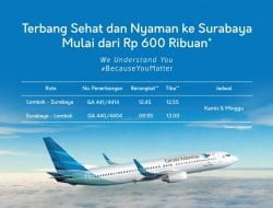 Dukung Pengembangan KEK di Lombok, Garuda Indonesia Buka Rute Surabaya Lombok