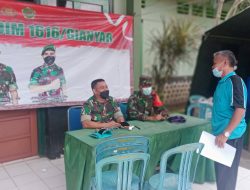 Vaksinasin Booster Serentak TNI Di Kabupaten Gianyar.