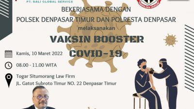 Law Firm Togar Situmorang Bersama BGS Kerjasama Dengan Polsek Dentim Dan Polresta Melaksanakan Vaksin Booster Covid-19