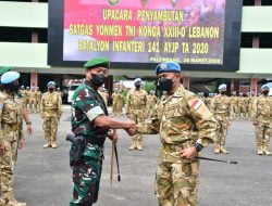 PANGDAM II/SRIWIJAYA SAMBUT PRAJURIT YONIF 141/AYJP YANG PULANG TUGAS DARI JAGA PERDAMAIAN DI LEBANON