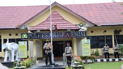 Upacara Serah Terima Jabatan Kapolsek Gunung Megang , Kapolsek Rambang Dangku Dan Kapolsek Rambang Pada Polres Muara Enim