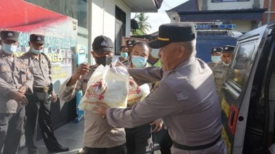 Polres Bangli salurkan Bansos Serentak Hari Bhayangkara Ke 76, Kepada Warga Kurang Mampu