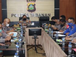 Kapolres Tabanan Ikuti Anev Kamtibmas Polda Bali Secara Virtual Dengan Tetap Prokes