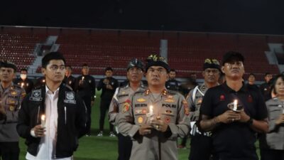 Polres Gianyar Bersama Suporter Bali United Gelar Doa Bersama