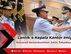 Lantik 4 Kepala Kantor Imigrasi, Kakanwil Kemenkumham Jatim Tekankan 6 Hal