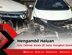 Mengambil Haluan, Jazz Tabrak Xenia Di Jalur Sangket Sambangan