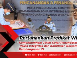 Pertahankan Predikat WBBM, Kemenkumham Jatim Gelar Penandatanganan Pakta Integritas dan Komitmen Bersama Pembangunan ZI 