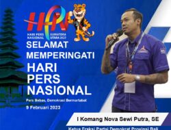 Ketua Fraksi Demokrat Bali Mengucapkan Selamat Hari Pers Nasional 2023