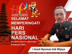 Kepala UPTD PPRD Buleleng Mengucapkan Selamat Hari Pers Nasional 2023