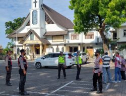 Pengamanan Giat Ibadah di Gereja Ekklesia Kawasan Bandara Ngurah Rai