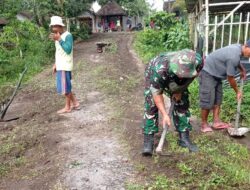 Kerja Bakti Bersama, Bukti Babinsa Koramil Gandusari Hadir Di Tengah Warga