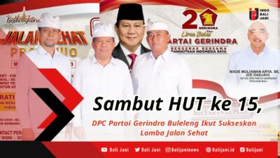 Sambut HUT ke 15, DPC Partai Gerindra Buleleng Ikut Sukseskan Lomba Jalan Sehat