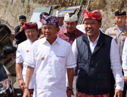 Gubernur Bali Didampingi Bupati Bangli Hadiri Ground Breaking Pembangunan Pasar Singamandawa Tahap II