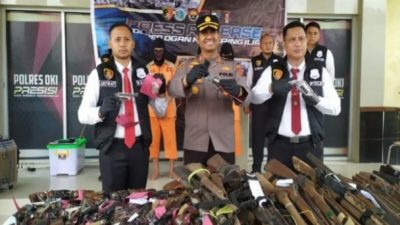 Polres OKI Amankan 105 Pucuk Senpira Dalam Operasi Senpi Musi 2023