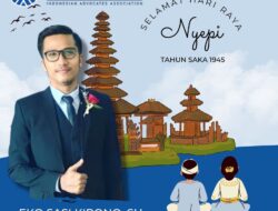 Adv Eko Sasi Kirono Mengucapkan Selamat Hari Raya Nyepi Tahun Caka 1945