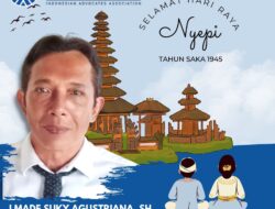 Adv Suky Agustriana Mengucapkan Selamat Hari Raya Nyepi Tahun Caka 1945