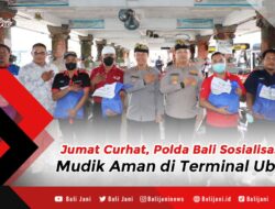 Jumat Curhat, Polda Bali Sosialisasikan Mudik Aman di Terminal Ubung