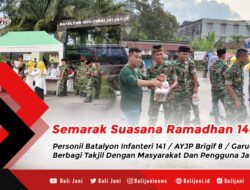 Semarak Suasana Ramadhan 1444 H , Personil Batalyon Infanteri 141 / AYJP Brigif 8 / Garuda Cakti Berbagi Takjil Dengan Masyarakat Dan Pengguna Jalan