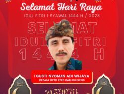 Kepala UPTD PPRD Buleleng Mengucapkan ” Selamat Hari Raya Idul Fitri 1444 H