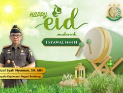 Kepala dan Keluarga Besar Kejari Buleleng Mengucapkan ” Selamat Hari Raya Idul Fitri 1444 H