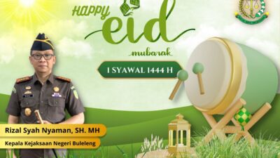 Kepala dan Keluarga Besar Kejari Buleleng Mengucapkan ” Selamat Hari Raya Idul Fitri 1444 H