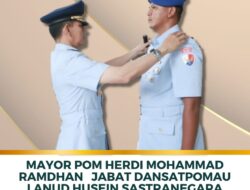 Mayor Pom Herdi Mohammad Ramdhan Jabat Dansatpomau Lanud Husein Sastranegara
