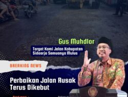 Perbaikan Jalan Rusak Terus Dikebut, Gus Muhdlor : Target Kami Jalan Kabupaten Sidoarjo Semuanya Mulus