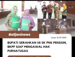 Bupati Serahkan 58 SK PNS Pensiun, BKPP Siap Mengawal Hak Purnatugas