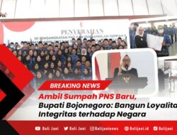 Ambil Sumpah PNS Baru, Bupati Bojonegoro: Bangun Loyalitas dan Integritas terhadap Negara