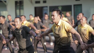 Olahraga Bersama Dalam Rangka HUT Bhayangkara ke-77, TNI-Polri Makin Kuat Mewujudkan Sinegritas dan Kebersamaan Wujudkan Keamanan