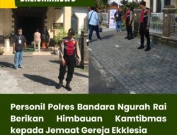 Personil Polres Bandara Ngurah Rai Berikan Himbauan Kamtibmas kepada Jemaat Gereja Ekklesia