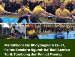 Meriahkan Hari Bhayangkara ke-77, Polres Bandara Ngurah Rai Ikuti Lomba Tarik Tambang dan Panjat Pinang