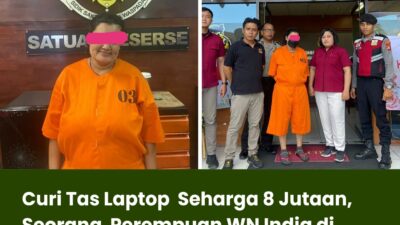 Curi Tas Laptop Seharga 8 Jutaan, Seorang Perempuan WN India di Tangkap Polres Bandara Ngurah Rai