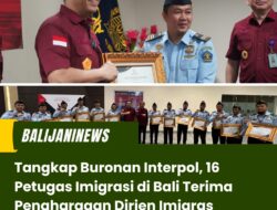 Tangkap Buronan Interpol, 16 Petugas Imigrasi di Bali Terima Penghargaan Dirjen Imigras