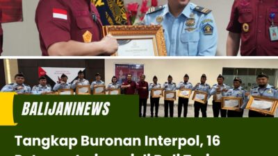 Tangkap Buronan Interpol, 16 Petugas Imigrasi di Bali Terima Penghargaan Dirjen Imigras