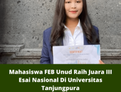 Mahasiswa FEB Unud Raih Juara III Esai Nasional Di Universitas Tanjungpura