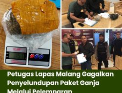 Petugas Lapas Malang Gagalkan Penyelundupan Paket Ganja Melalui Pelemparan