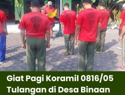 Giat Pagi Koramil 0816/05 Tulangan di Desa Binaan