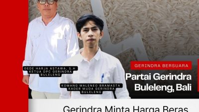 Gerindra Minta Harga Beras Turun, Harja Astawa : Cek dari Hulu Sampai Hilir