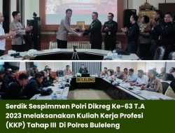 Serdik Sespimmen Polri Dikreg Ke-63 T.A 2023 melaksanakan Kuliah Kerja Profesi (KKP) Tahap III Di Polres Buleleng
