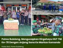 Polres Buleleng, Mengucapkan Dirgahayu HUT TNI Ke-78 Dengan Anjang Sana Ke Markas Komando