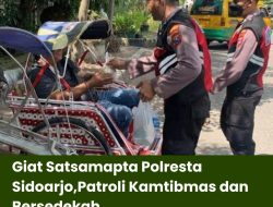 Giat Satsamapta Polresta Sidoarjo,Patroli Kamtibmas dan Bersedekah