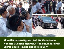 Tiba di Bandara Ngurah Rai, PM Timor Leste Xanana Gusmao disambut Hangat Anak-anak SMP N 2 Kuta Hingga diajak Foto Selvi