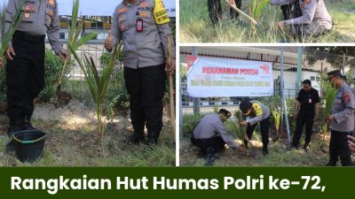 Rangkaian Hut Humas Polri ke-72, Polres Bandara Ngurah Rai Tanam Pohon “Nyuh Daksina”