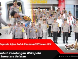 Kapolda Irjen Pol A.Rachmad Wibowo SIK Sambut Kedatangan Wakapolri Di Sumatera Selatan