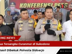 Dua Tersangka Curanmor di Sukodono , Berhasil Dibekuk Polresta Sidoarjo