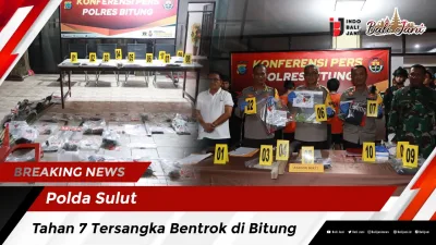 Polda Sulut Tahan 7 Tersangka Bentrok di Bitung