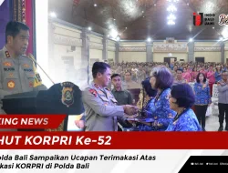 HUT KORPRI Ke-52 Kapolda Bali Sampaikan Ucapan Terimakasi Atas Dedikasi KORPRI di Polda Bali